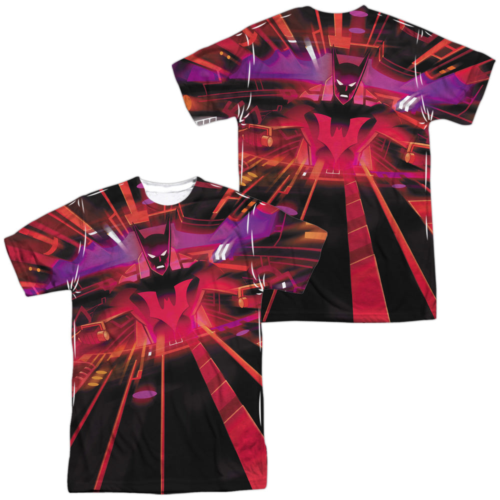 Batman Beyond - Batmobile Interior (Front/back Print) - Short Sleeve Adult Poly Crew - White T-shirt