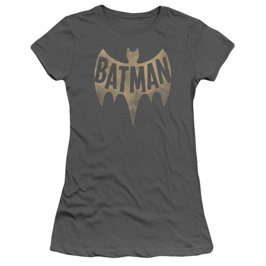Batman Classic Tv - Vintage Logo - Short Sleeve Junior Sheer - Charcoal T-shirt