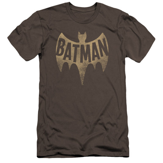 Batman Classic Tv - Vintage Logo-premuim Canvas Adult Slim Fit 30/1 - Charcoal