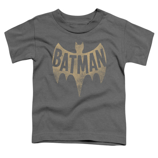 Batman Classic Tv - Vintage Logo - Short Sleeve Toddler Tee - Charcoal T-shirt