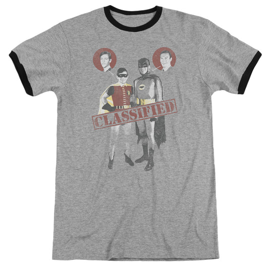 Batman Classic Tv - Classified - Adult Ringer - Heather/black