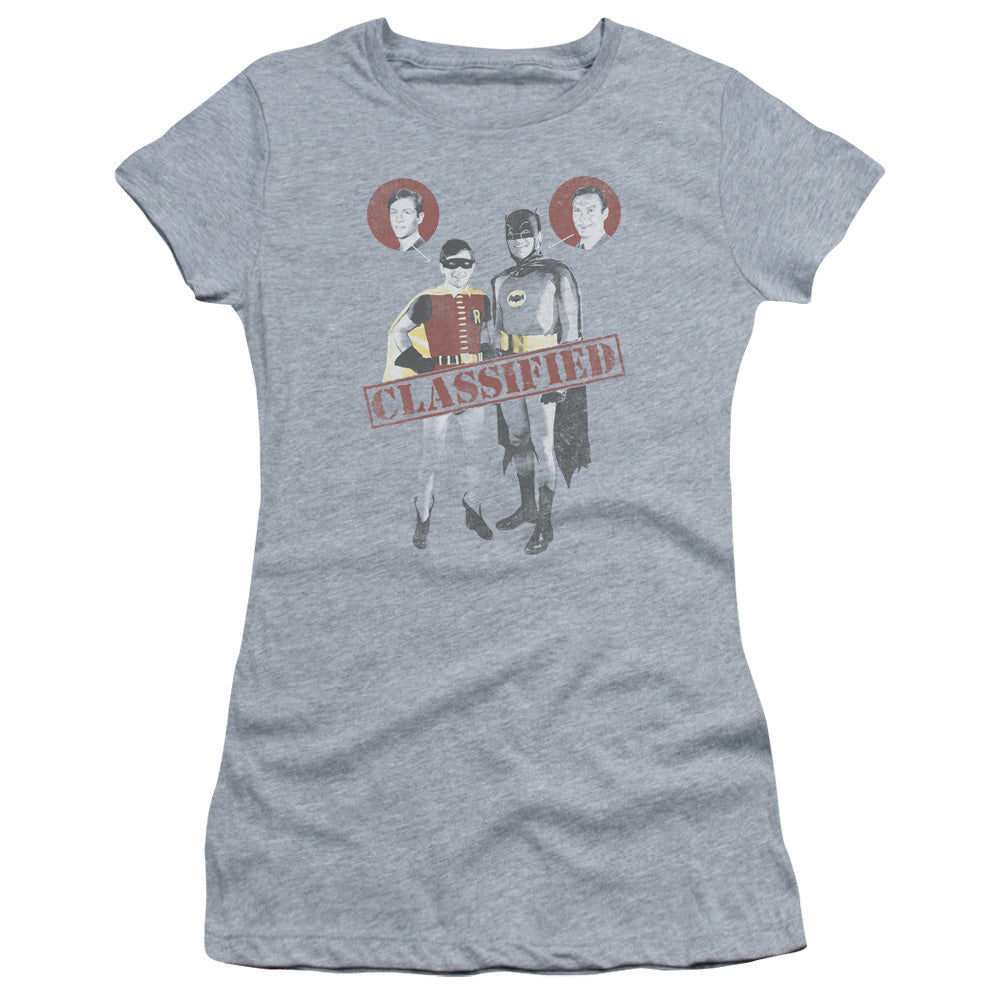 Batman Classic Tv - Classified - Short Sleeve Junior Sheer - Athletic Heather T-shirt