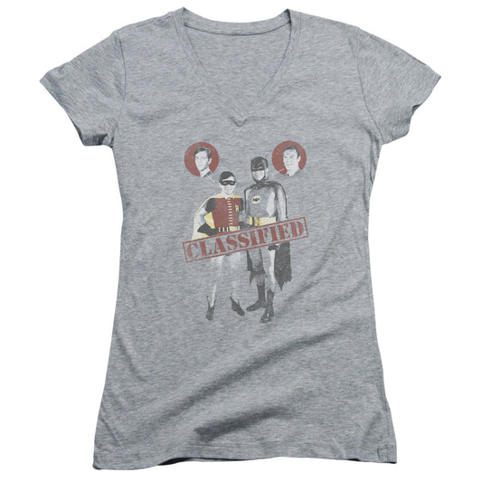 Batman Classic Tv - Classified-junior V-neck - Athletic Heather