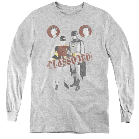Batman Classic Tv - Classified - Youth Long Sleeve Tee - Athletic Heather
