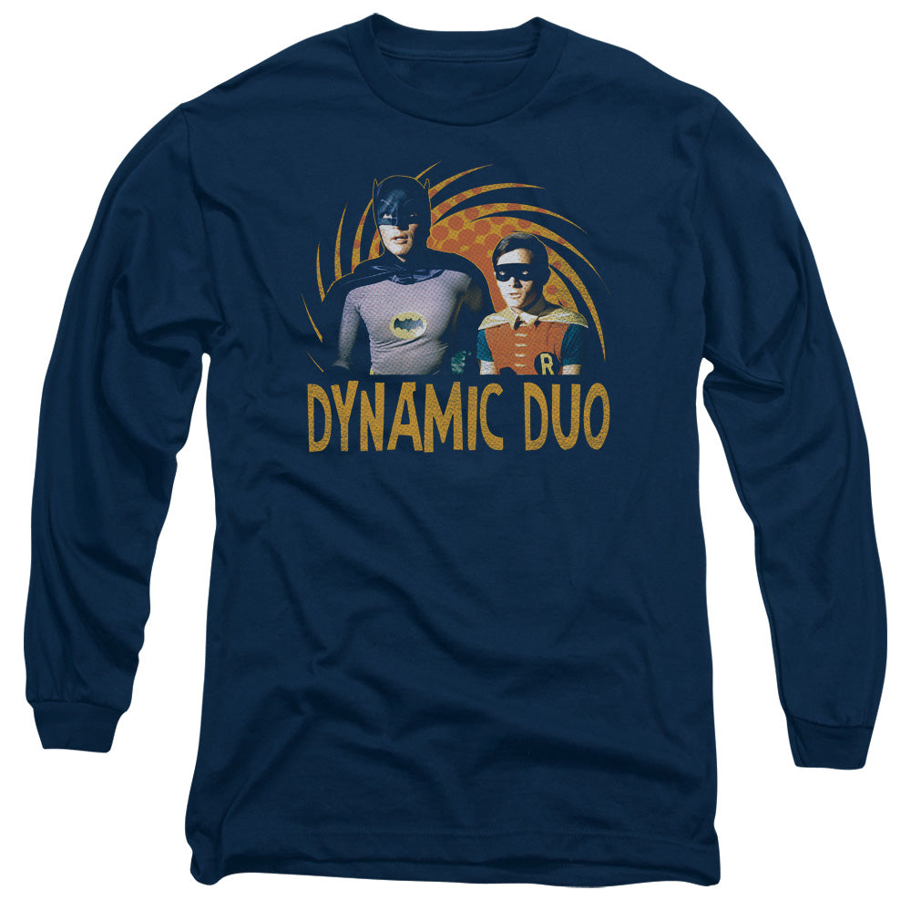 Batman Classic Tv - Dynamic - Long Sleeve Adult 18/1 - Navy T-shirt
