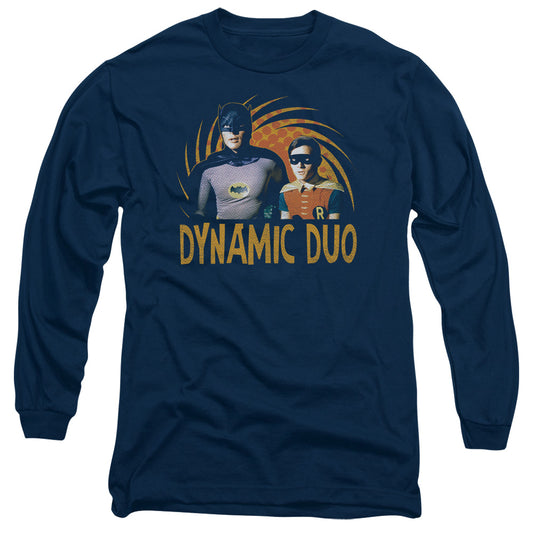 Batman Classic Tv - Dynamic - Long Sleeve Adult 18/1 - Navy T-shirt
