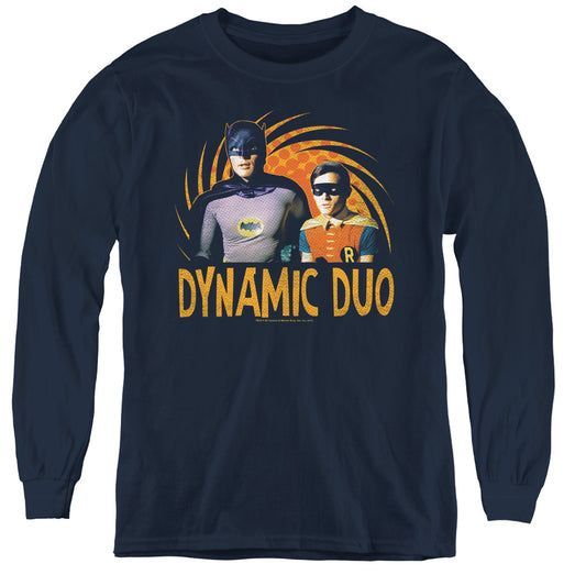 Batman Classic Tv - Dynamic - Youth Long Sleeve Tee - Navy