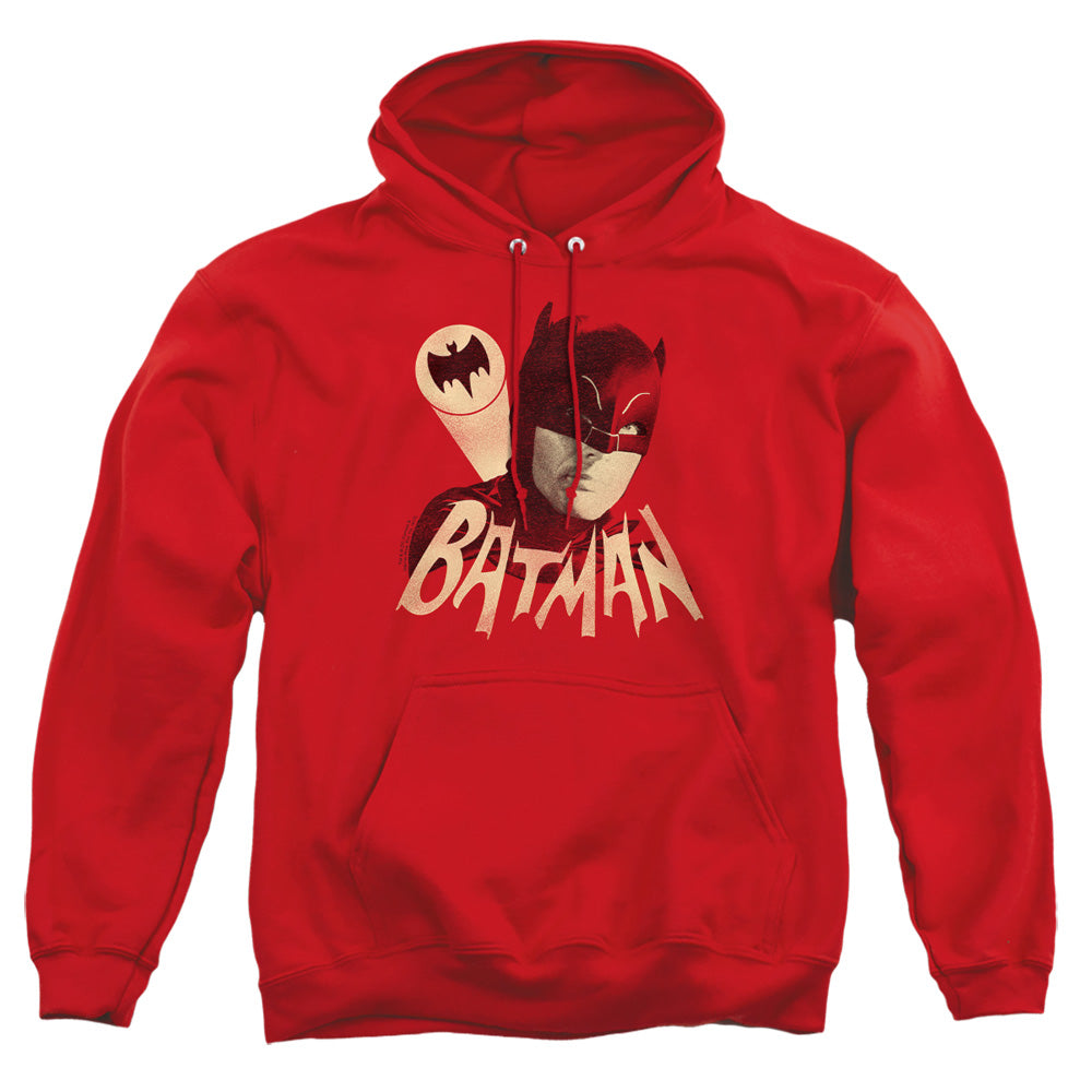 Batman Classic Tv - Bat Signal - Adult Pull-over Hoodie - Red