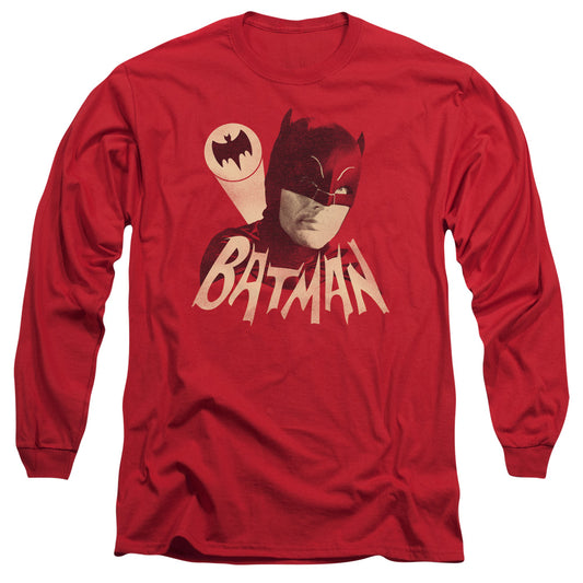 Batman Classic Tv - Bat Signal - Long Sleeve Adult 18/1 - Red T-shirt