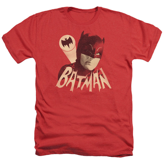 Batman Classic Tv - Bat Signal - Adult Heather - Red