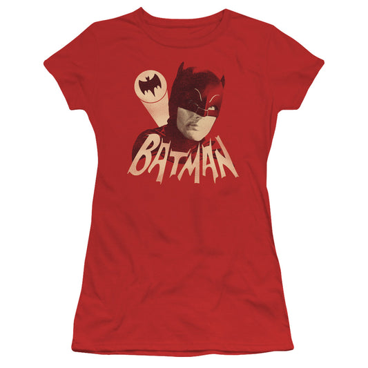 Batman Classic Tv - Bat Signal - Short Sleeve Junior Sheer - Red T-shirt