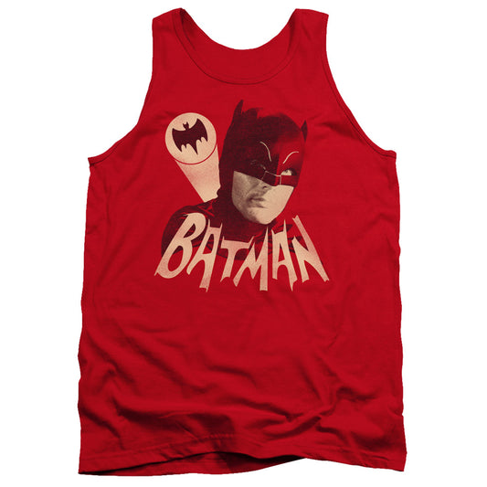 Batman Classic Tv - Bat Signal - Adult Tank - Red