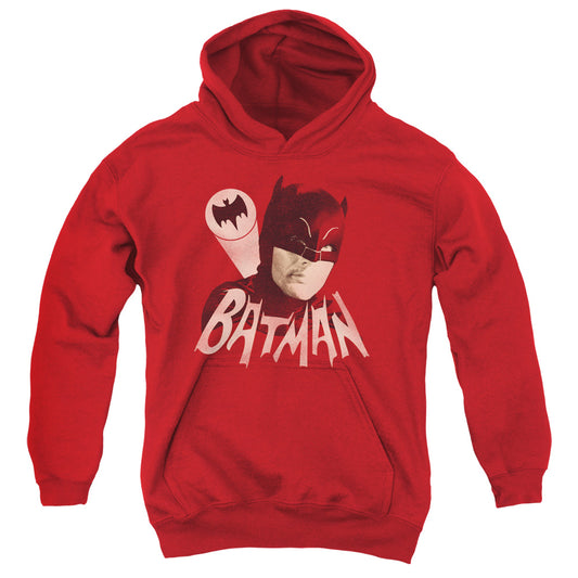 Batman Classic TV Bat Signal-youth Pull-over Hoodie - Red
