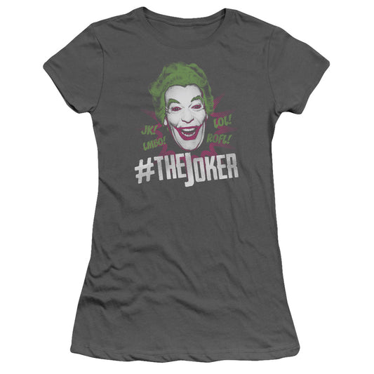 Batman Classic Tv - #joker - Short Sleeve Junior Sheer - Charcoal T-shirt