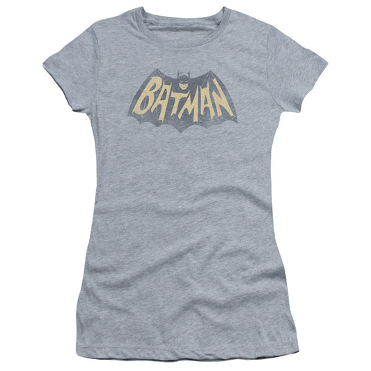 Batman Classic Tv - Show Logo - Short Sleeve Junior Sheer - Athletic Heather T-shirt