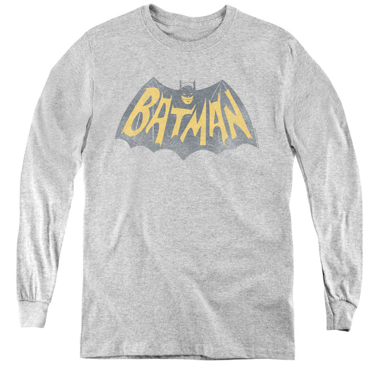 Batman Classic Tv - Show Logo - Youth Long Sleeve Tee - Athletic Heather