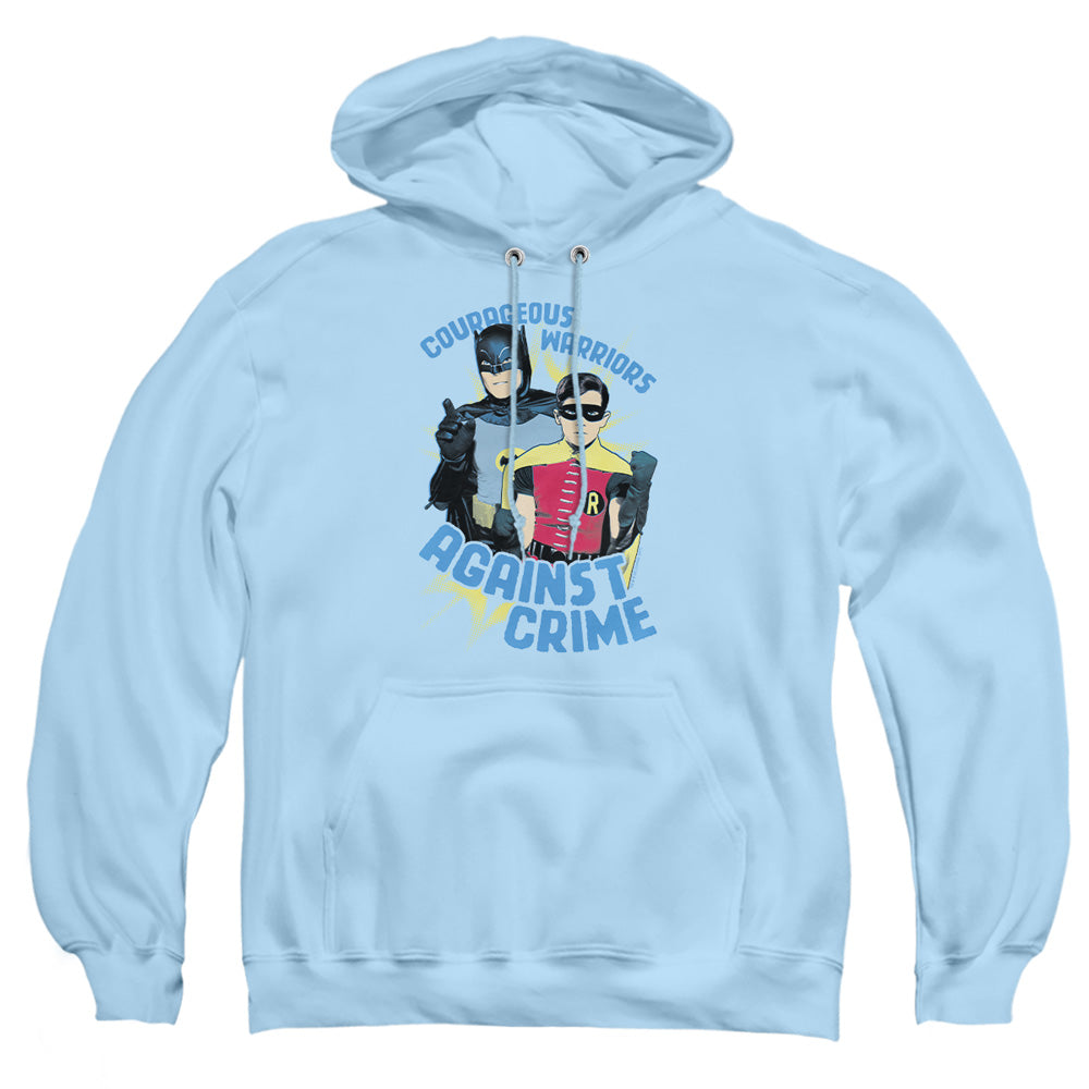 Batman Classic Tv - Courageous Warriors - Adult Pull-over Hoodie - Light Blue