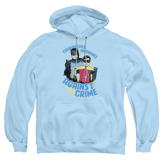Batman Classic Tv - Courageous Warriors - Adult Pull-over Hoodie - Light Blue