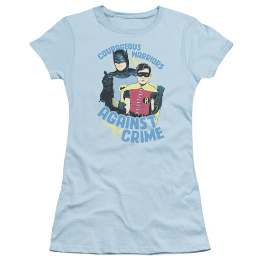 Batman Classic Tv - Courageous Warriors - Short Sleeve Junior Sheer - Light Blue T-shirt