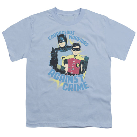 Batman Classic Tv - Courageous Warriors - Short Sleeve Youth 18/1 - Light Blue T-shirt