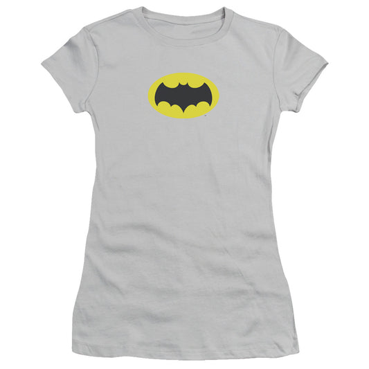 Batman Classic Tv - Chest Logo - Short Sleeve Junior Sheer - Silver T-shirt