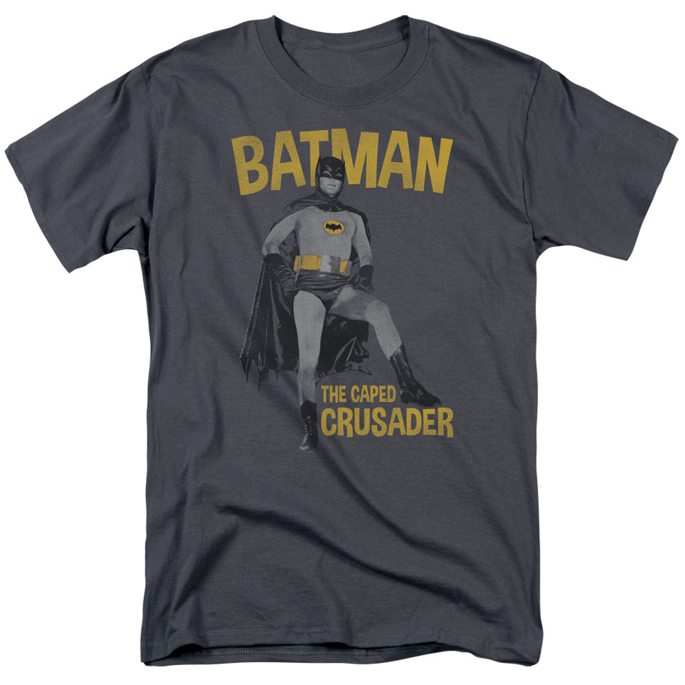 Batman Classic Tv - Caped Crusader - Short Sleeve Adult 18/1 - Charcoal T-shirt