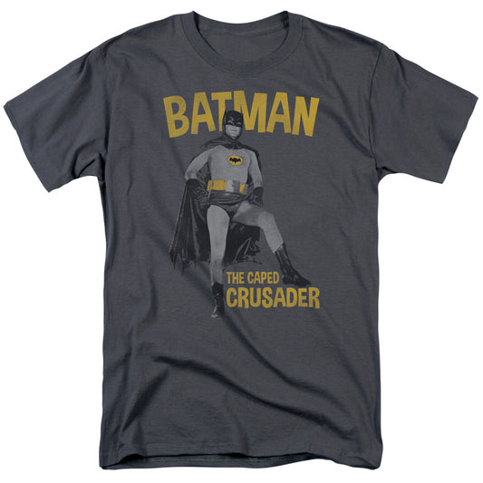 Batman Classic Tv - Caped Crusader - Short Sleeve Adult 18/1 - Charcoal T-shirt