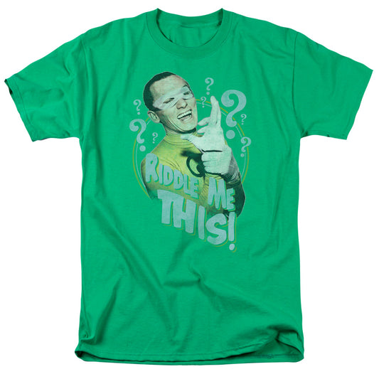 Batman Classic Tv - Riddle Me This - Short Sleeve Adult 18/1 - Kelly Green T-shirt
