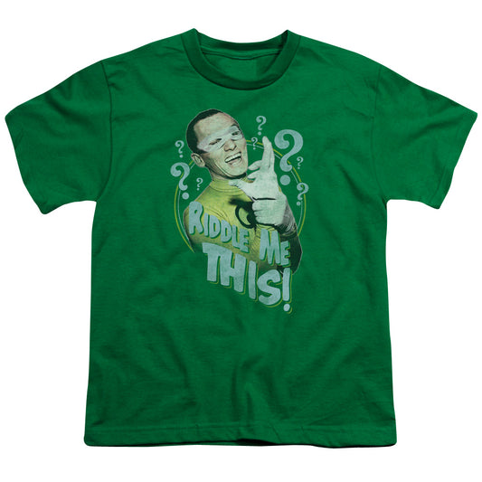Batman Classic Tv - Riddle Me This - Short Sleeve Youth 18/1 - Kelly Green T-shirt