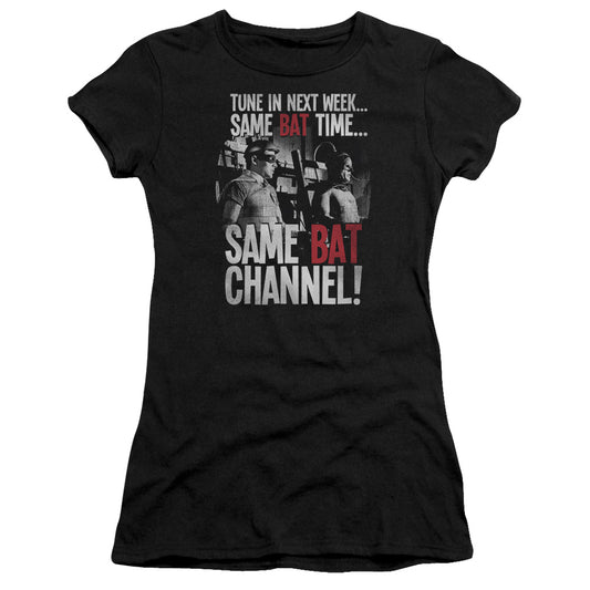 Batman Classic Tv - Bat Channel - Short Sleeve Junior Sheer - Black T-shirt