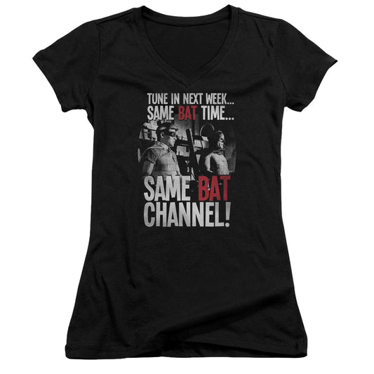 Batman Classic Tv - Bat Channel-junior V-neck - Black