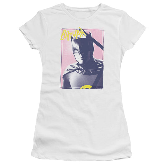 Batman Classic Tv - Wayne 80s - Short Sleeve Junior Sheer - White T-shirt