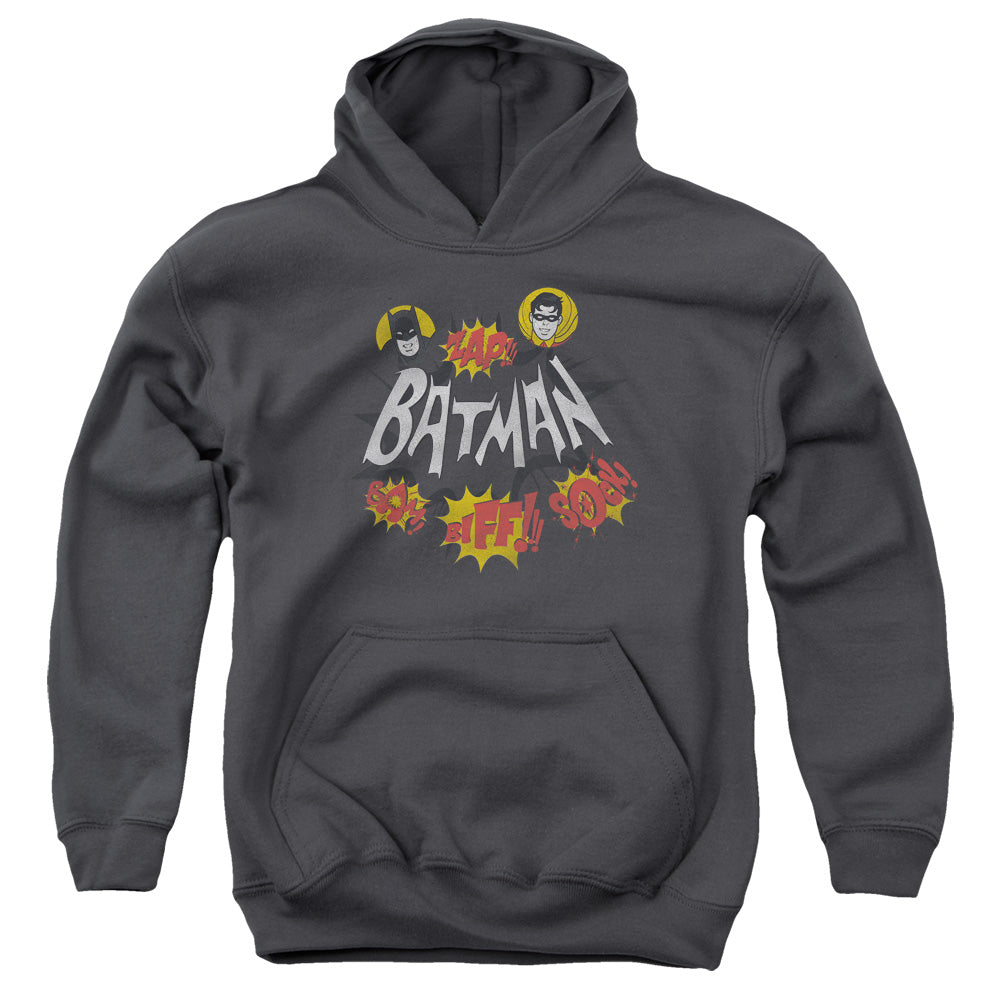Batman Classic Tv - Sound Effects - Youth Pull-over Hoodie - Charcoal