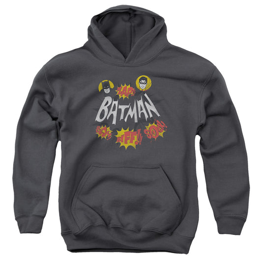 Batman Classic Tv - Sound Effects - Youth Pull-over Hoodie - Charcoal