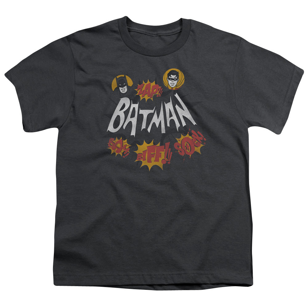 Batman Classic Tv - Sound Effects - Short Sleeve Youth 18/1 - Charcoal T-shirt