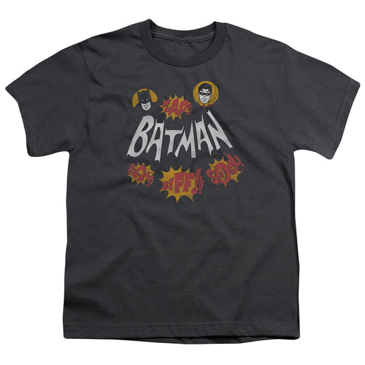 Batman Classic Tv - Sound Effects - Short Sleeve Youth 18/1 - Charcoal T-shirt