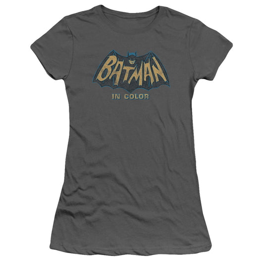 Batman Classic Tv - In Color - Short Sleeve Junior Sheer - Charcoal T-shirt