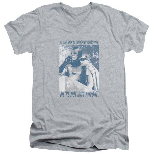 Batman Classic Tv - Boogie Nights - Short Sleeve Adult V-neck 30/1 - Athletic Heather T-shirt