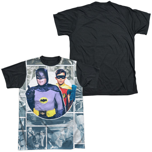 Batman Classic Tv - 60s Panels - Short Sleeve Adult White Front Black Back   - White T-shirt