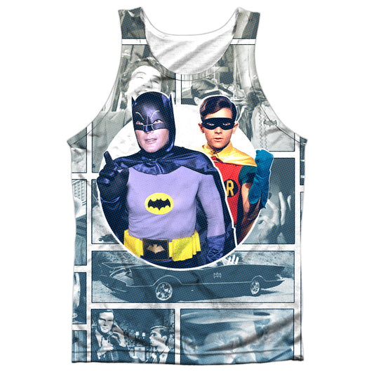 Batman Classic Tv - 60s Panels - Adult 100% Poly Tank Top - White
