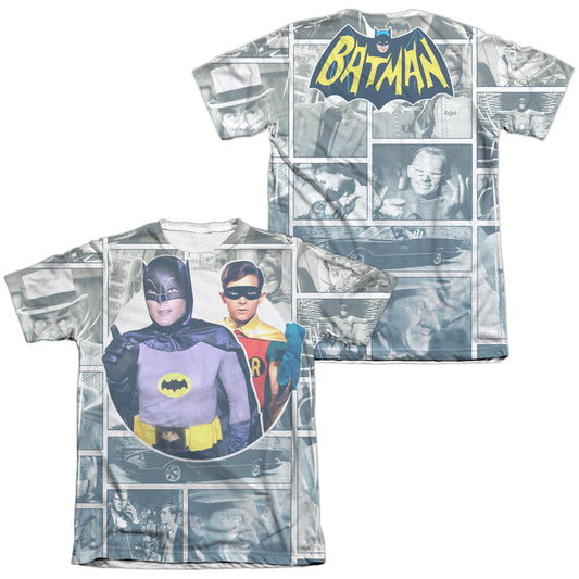Batman Classic Tv - 60s Panels (Front/back Print) - Adult Poly/cotton Short Sleeve Tee - White T-shirt