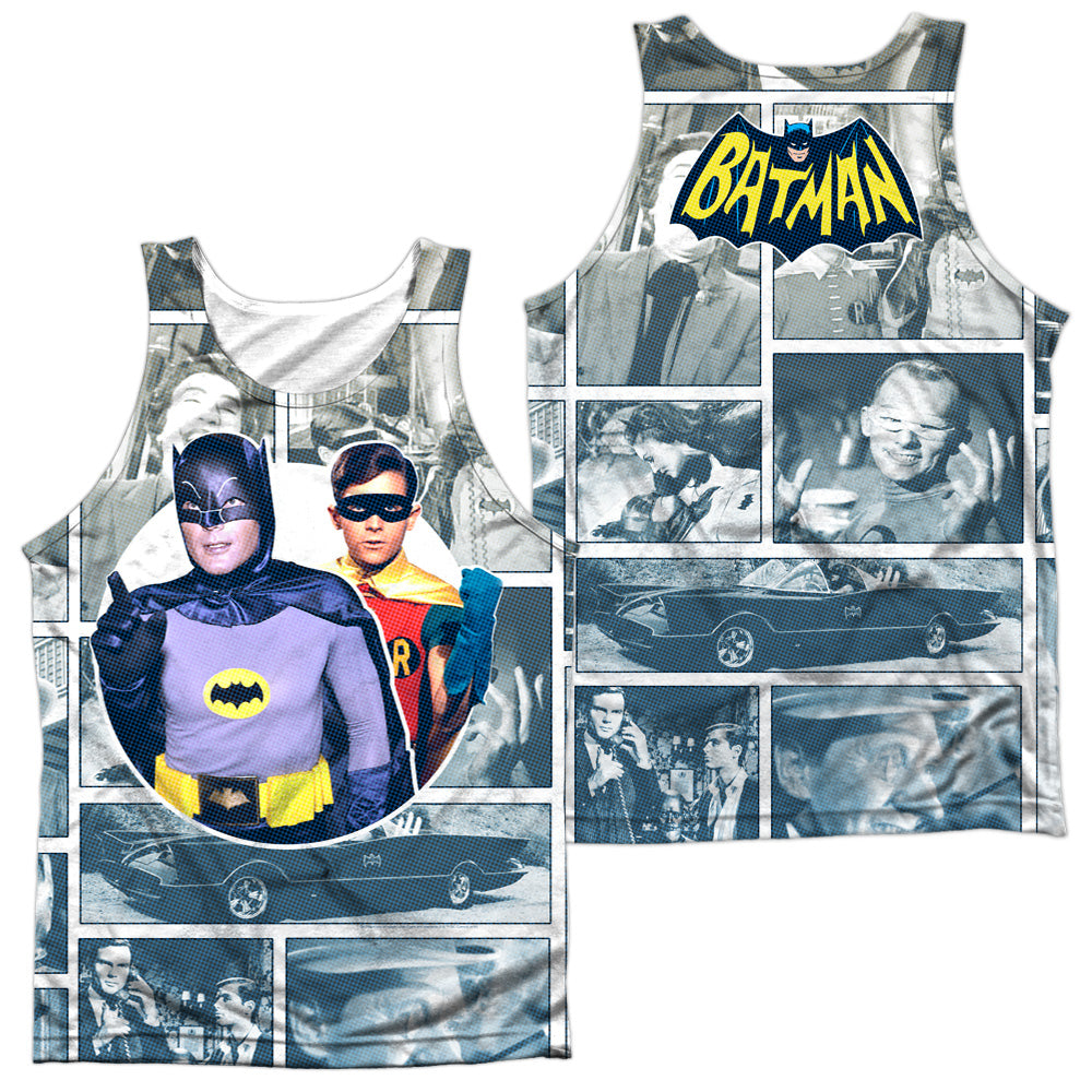 Batman Classic Tv - 60s Panels (Front/back Print) - Adult 100% Poly Tank Top - White