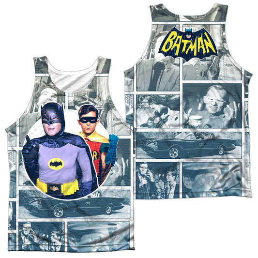 Batman Classic Tv - 60s Panels (Front/back Print) - Adult 100% Poly Tank Top - White