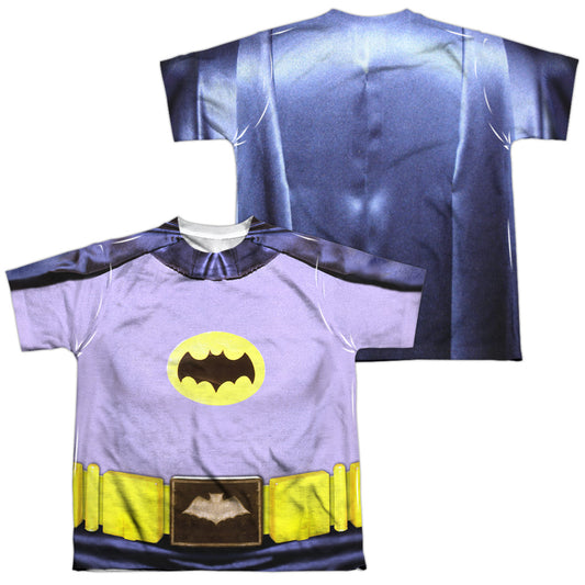 Batman Classic Tv - Batman Costume (Front/back Print) - Short Sleeve Youth Poly Crew - White T-shirt
