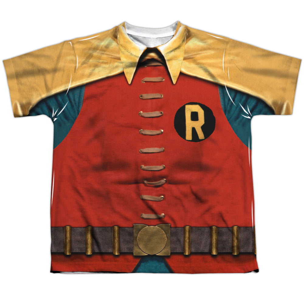 Batman Classic Tv - Robin Costume - Short Sleeve Youth Poly Crew - White T-shirt