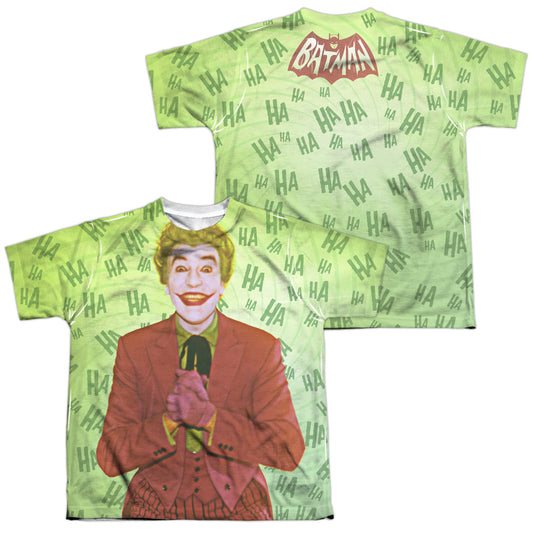 Batman Classic Tv - Jokes On You (Front/back Print) - Short Sleeve Youth Poly Crew - White T-shirt