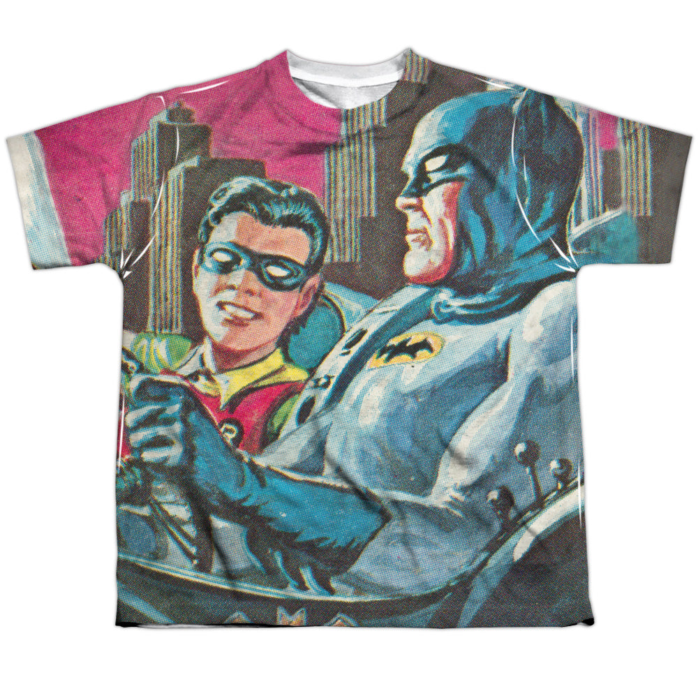 Batman Classic Tv - Bat Signal - Short Sleeve Youth Poly Crew - White T-shirt