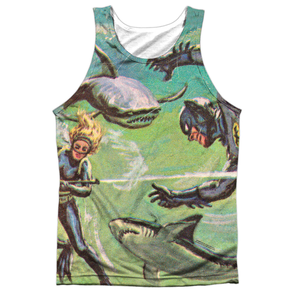 Batman Classic Tv - Underwater - Adult 100% Poly Tank Top - White