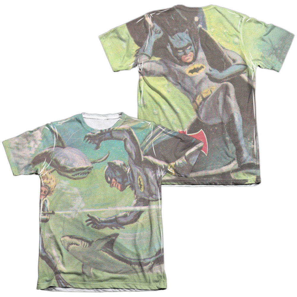 Batman Classic Tv - Underwater (Front/back Print) - Adult Poly/cotton Short Sleeve Tee - White T-shirt