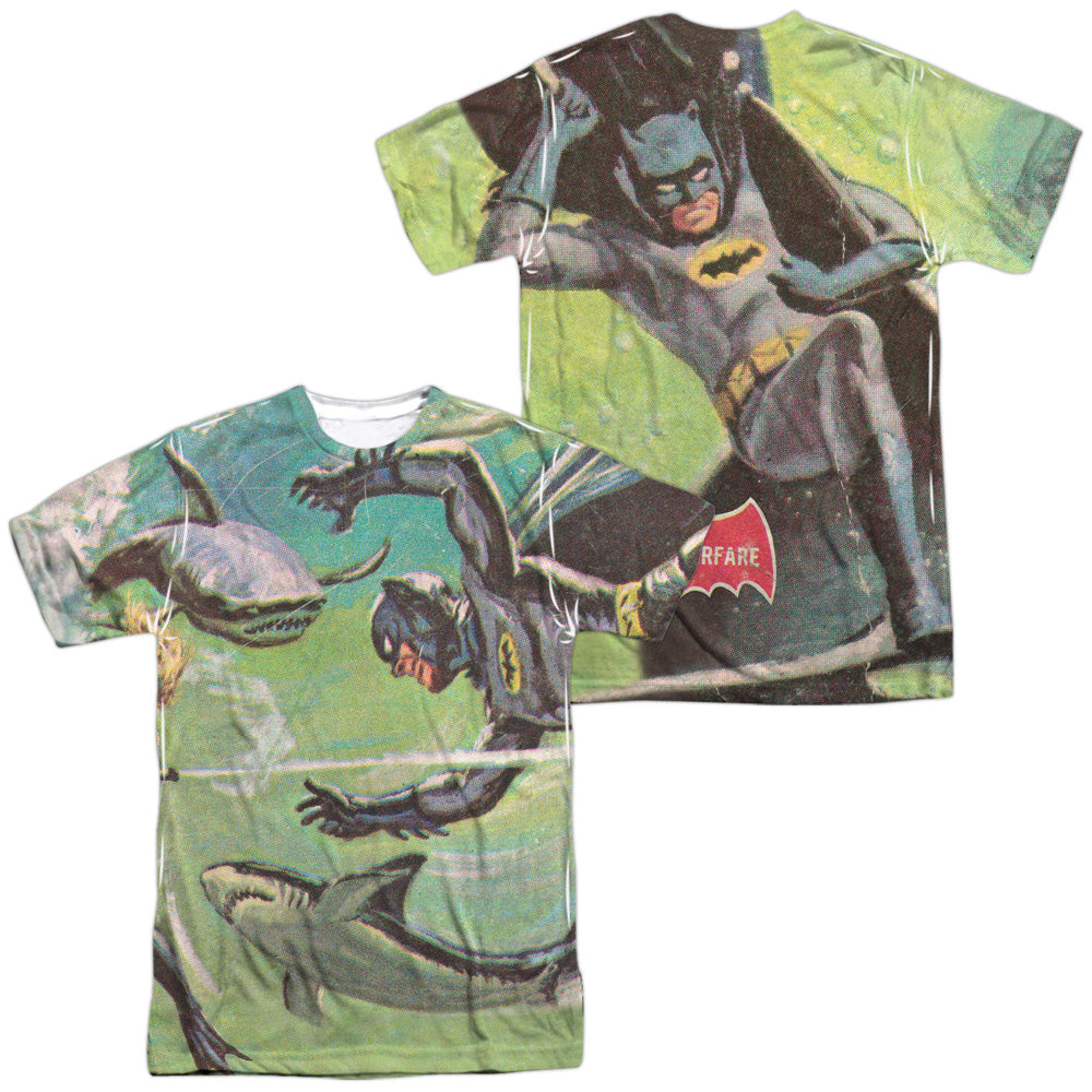 Batman Classic Tv - Underwater (Front/back Print) - Short Sleeve Adult Poly Crew - White T-shirt